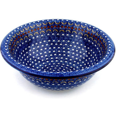 Polish Pottery Bowl 12&quot; Blue Horizons