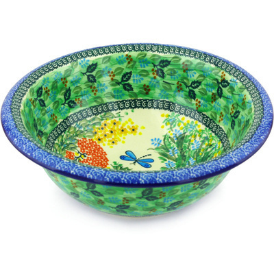 Polish Pottery Bowl 12&quot; Garden Delight UNIKAT