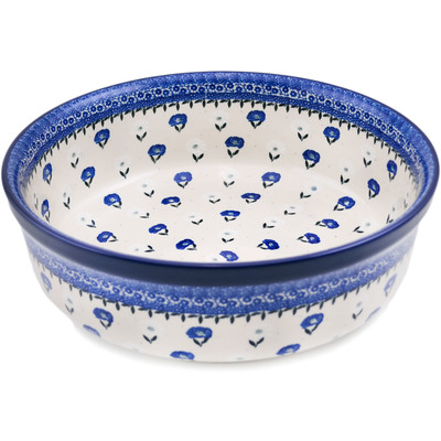 Polish Pottery Bowl 12&quot; Poppies In The Snow