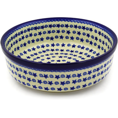 Polish Pottery Bowl 12&quot; Stars And Fireworks