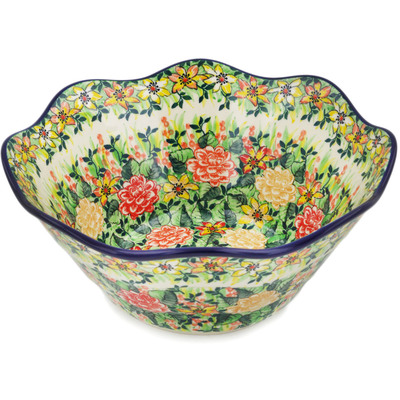 Polish Pottery Bowl 12&quot; Summer In The 60&#039;s UNIKAT