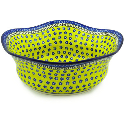 Polish Pottery Bowl 12&quot; Sunburst Daisies