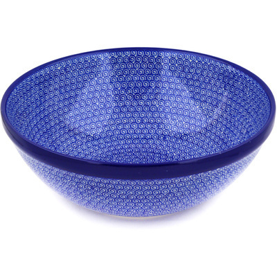 Polish Pottery Bowl 13&quot; Baltic Blue