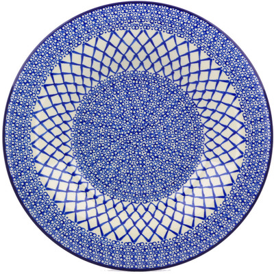 Polish Pottery Bowl 13&quot; Blue Harmony