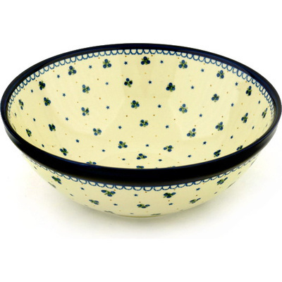 Polish Pottery Bowl 13&quot; Blueberry Stars