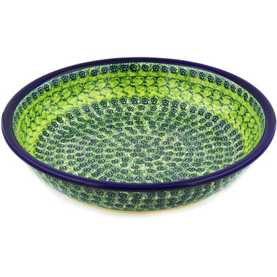 Polish Pottery Bowl 13&quot; Emerald Forest