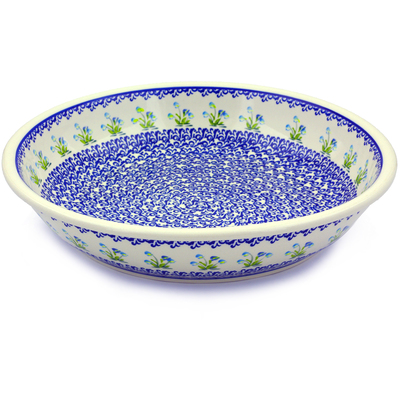 Polish Pottery Bowl 13&quot; Evergreen Wreath