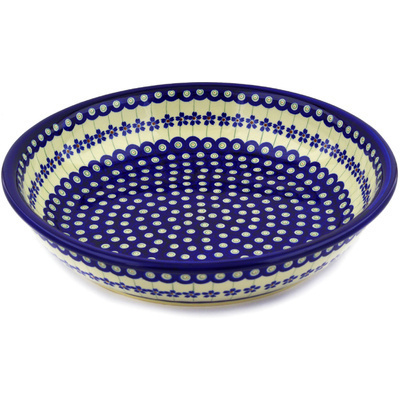 Polish Pottery Bowl 13&quot; Flowering Peacock
