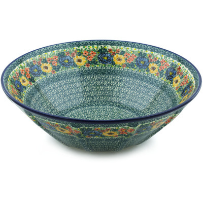 Polish Pottery Bowl 13&quot; Glorious Beauty UNIKAT
