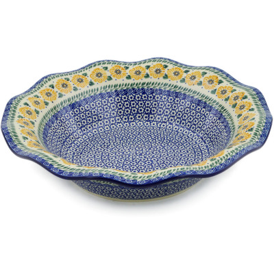 Polish Pottery Bowl 13&quot; Marigold Morning
