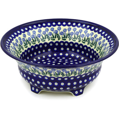 Polish Pottery Bowl 13&quot; Springing Calendulas