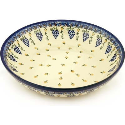 Polish Pottery Bowl 13&quot; Summer Grapes