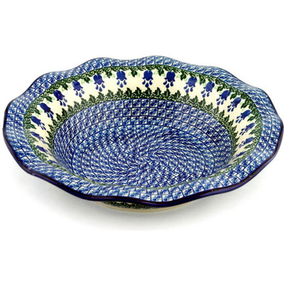 Polish Pottery Bowl 13&quot; Texas Bluebell