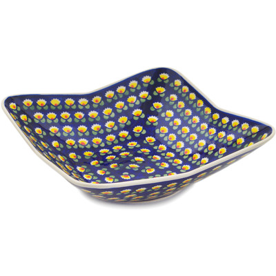 Polish Pottery Bowl 13&quot; Waterlily