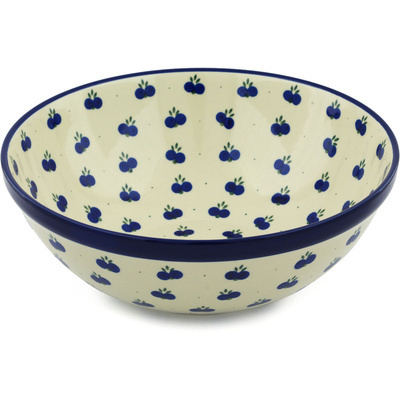 Polish Pottery Bowl 13&quot; Wild Blueberry