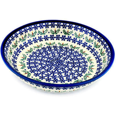 Polish Pottery Bowl 13&quot; Winter Candles