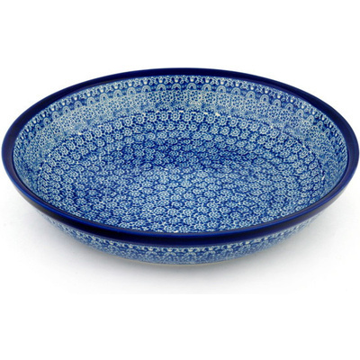 Polish Pottery Bowl 13&quot; Winter Frost
