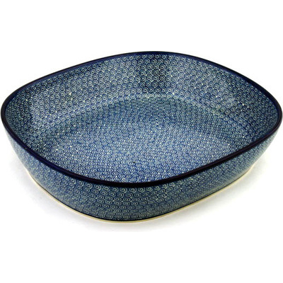 Polish Pottery Bowl 14&quot; Baltic Blue