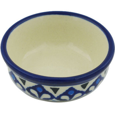 Polish Pottery Bowl 2" Blue Diamond Dream