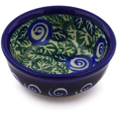 Polish Pottery Bowl 2&quot; Blueberry Swirl