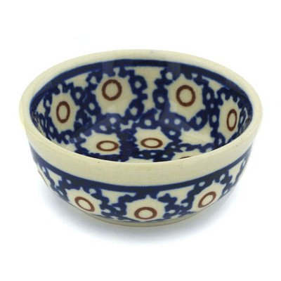 Polish Pottery Bowl 2&quot; Daisy Stamps