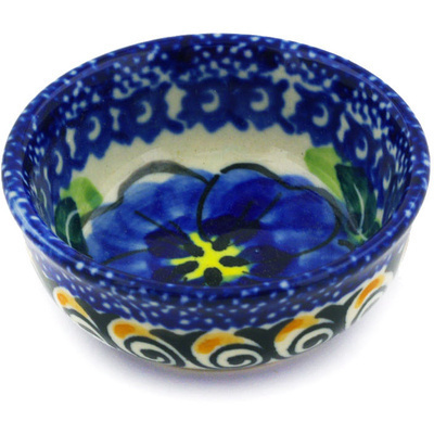 Polish Pottery Bowl 2&quot; Regal Bouquet UNIKAT