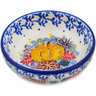 Polish Pottery Bowl 3&quot; Autumn Falling Leaves UNIKAT