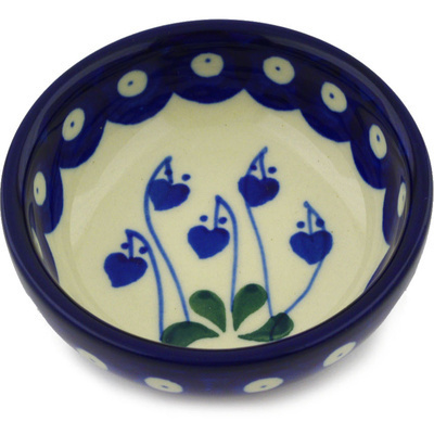 Polish Pottery Bowl 3&quot; Bleeding Heart Peacock