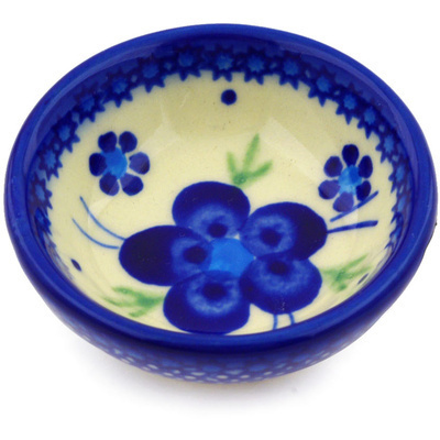 Polish Pottery Bowl 3&quot; Bleu-belle Fleur