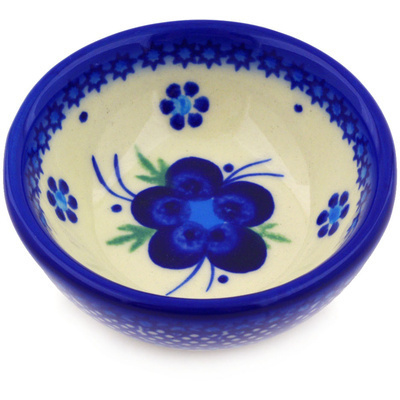 Polish Pottery Bowl 3&quot; Bleu-belle Fleur