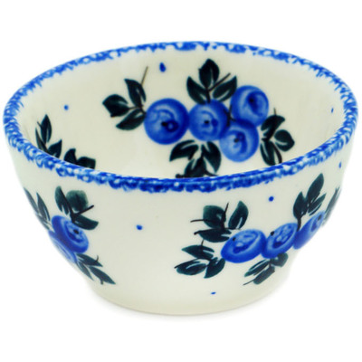 Polish Pottery Bowl 3&quot; Blue Berry Special UNIKAT