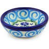 Polish Pottery Bowl 3&quot; Blue Bursts