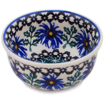 Polish Pottery Bowl 3&quot; Blue Chicory