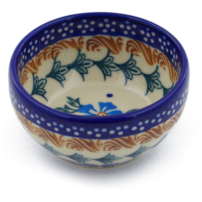 Polish Pottery Bowl 3&quot; Blue Cornflower