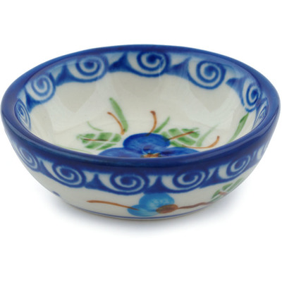 Polish Pottery Bowl 3&quot; Blue Pansy