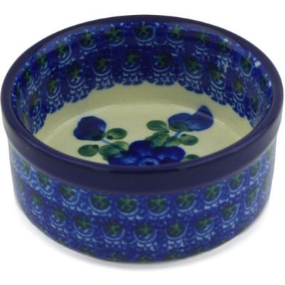 Polish Pottery Bowl 3&quot; Blue Poppies