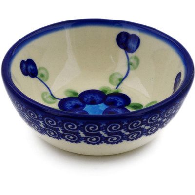 Polish Pottery Bowl 3&quot; Blue Poppies