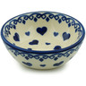 Polish Pottery Bowl 3" Blue Valentine Hearts
