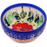 Polish Pottery Bowl 3&quot; Bold Poppies UNIKAT
