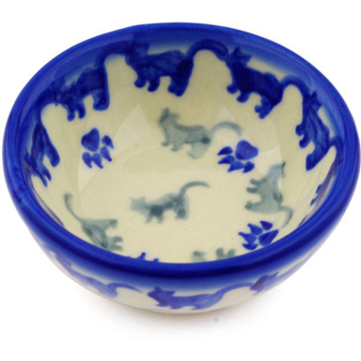 Polish Pottery Bowl 3&quot; Boo Boo Kitty Paws