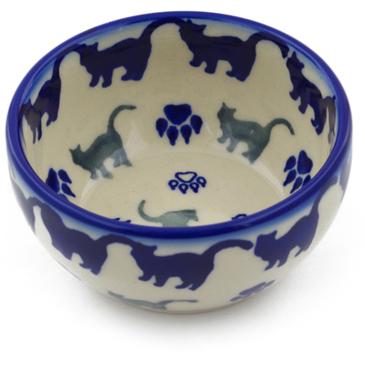 Polish Pottery Bowl 3&quot; Boo Boo Kitty Paws
