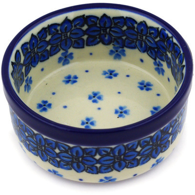 Polish Pottery Bowl 3&quot; Cobalt Daisies