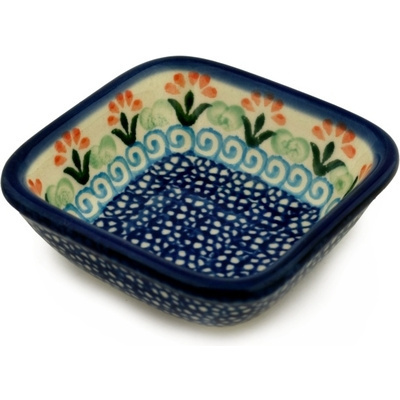 Polish Pottery Bowl 3&quot; Daisies On The Shore
