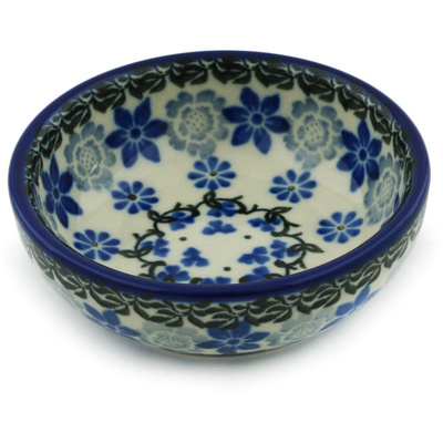 Polish Pottery Bowl 3&quot; Daisy Blues