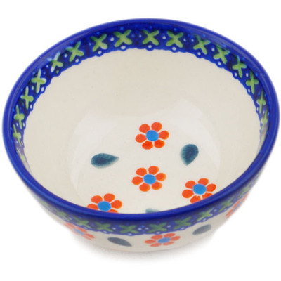 Polish Pottery Bowl 3&quot; Daisy Stitches