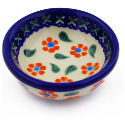 Polish Pottery Bowl 3&quot; Daisy Stitches