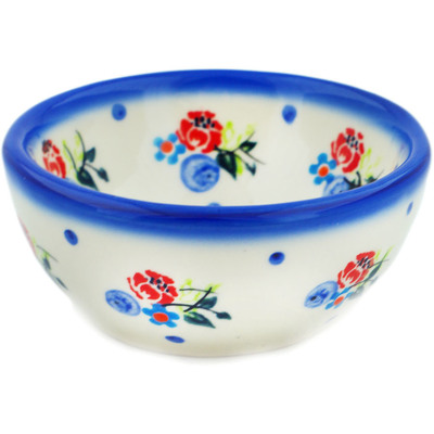 Polish Pottery Bowl 3&quot; Dancing Flowers UNIKAT