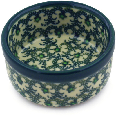 Polish Pottery Bowl 3&quot; Green Garlands