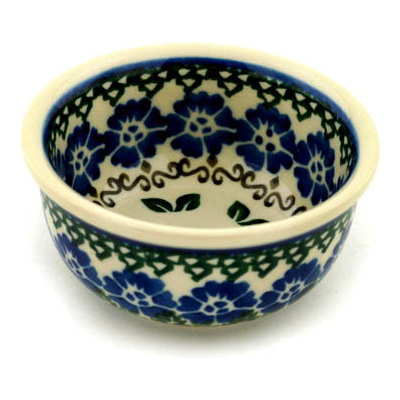 Polish Pottery Bowl 3&quot; Leaves And Flowers