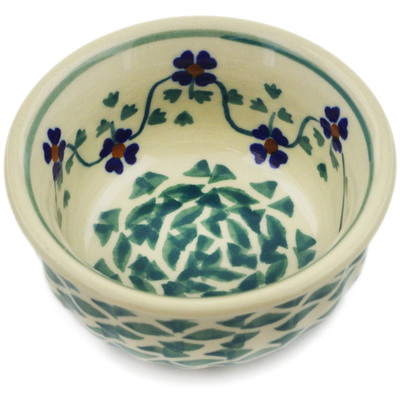 Polish Pottery Bowl 3&quot; Lucky Blue Clover